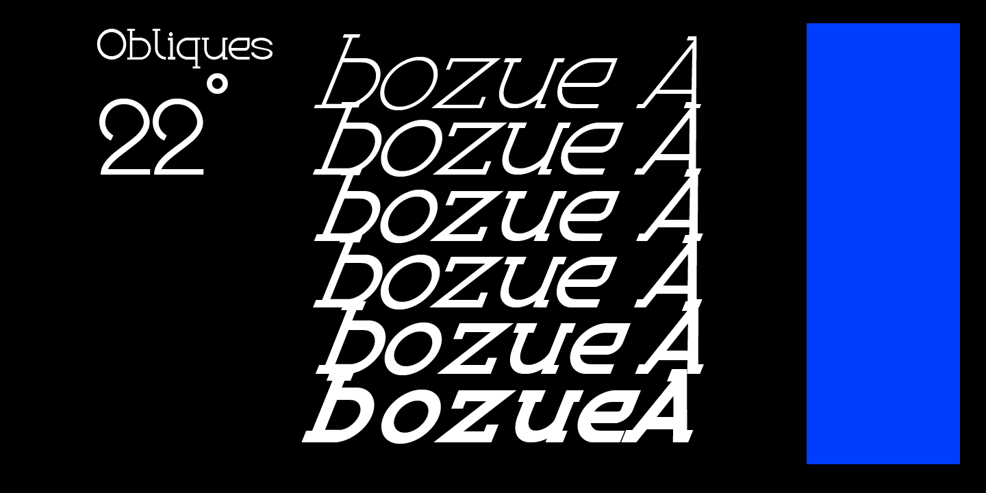 Пример шрифта Bozue Medium Oblique